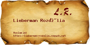 Lieberman Rozália névjegykártya